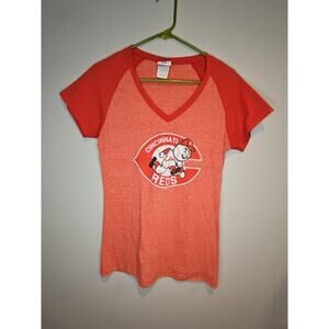 Cincinnati Reds Women’s Top T Shirt Genuine Merchandise Campus Lifestyle Size L
